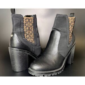 GUESS "JAASON" WOMEN'S BLACK FAUX LEATHER BOOTIES US 9